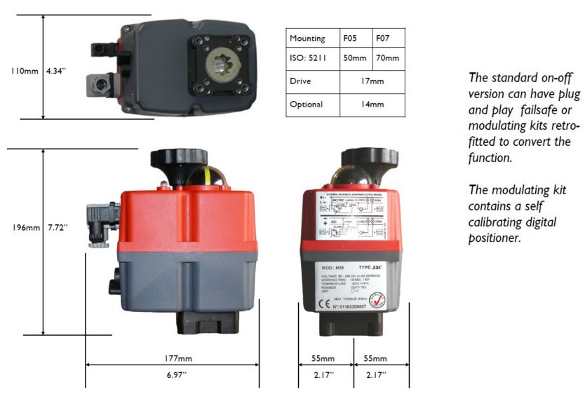 J3C-H55 55Nm J+J Electric Actuator